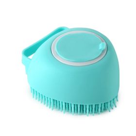 Silicone Bath Massage Gloves Brush Pet Cat Bathroom Cleaning Tool Comb Brush For Dog Can Pour Shampoo Dog Grooming Supplies (Option: Green-Heartshaped)