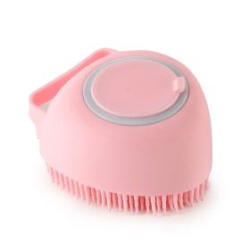 Silicone Bath Massage Gloves Brush Pet Cat Bathroom Cleaning Tool Comb Brush For Dog Can Pour Shampoo Dog Grooming Supplies (Option: Pink-Heartshaped)