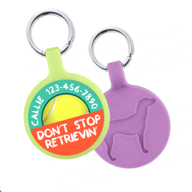 Don't Stop Retrievin' Ecoplastic Pet ID Tag- Choose from many colors. (PLASTIC BASE COLOR: GLOW, size: XS)