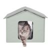 Heated Cat House, Outdoor Kitty Shelter with Adjustable Temperature and Timer