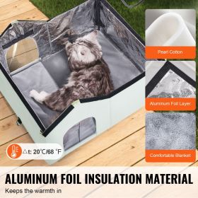 Heated Cat House, Outdoor Kitty Shelter with Adjustable Temperature and Timer (Type: House-Style, Model: Large Size)