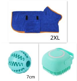 Silicone Bath Massage Gloves Brush Pet Cat Bathroom Cleaning Tool Comb Brush For Dog Can Pour Shampoo Dog Grooming Supplies (Option: Set1-square)